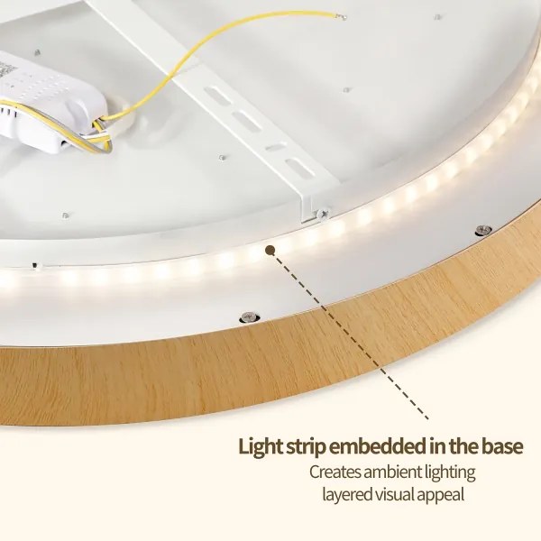 Brilagi-LED Stmievateľné svietidlo GLASS POOL DOUBLE LED/48W/230V 40 cm drevený dekor+DO