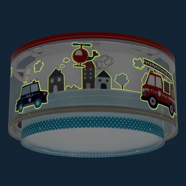 Dalber 60616 - Detské stropné svietidlo POLICE 2xE27/60W/230V