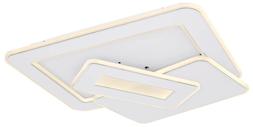 GLOBO Stropné šikovné dizajnové LED osvetlenie KIQUE, 50W, teplá biela-studená biela, 48,5x48,5cm, hranaté