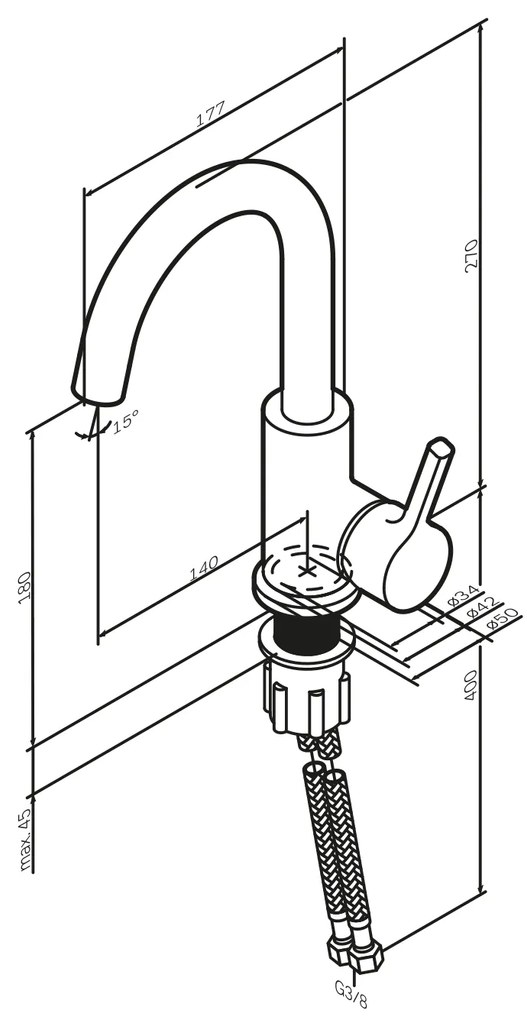Umývadlová batéria AM.PM X-Joy S FXB02700 jednopáková, chróm
