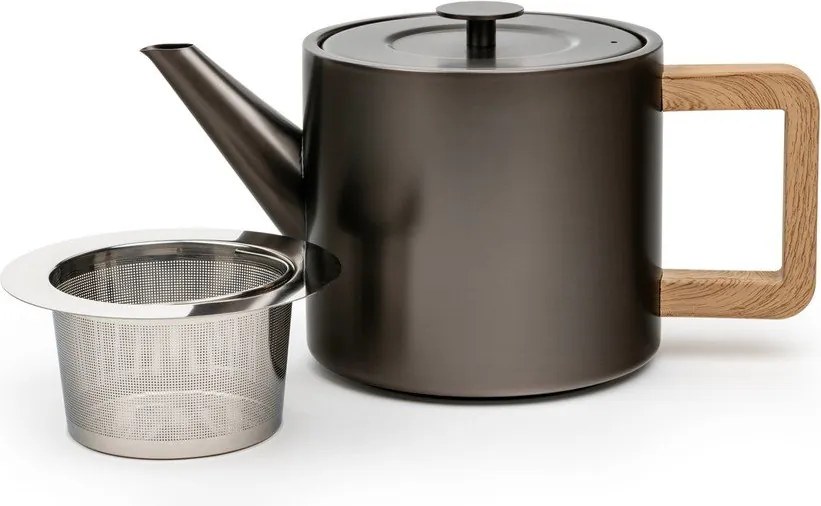 Sivá kanvica na čaj z nehrdzavejúcej ocele so sitkom 1,1 l Duet Narvik – Bredemeijer