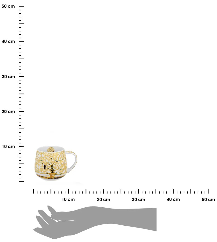 Porcelánový hrnček Klimt Ecru Tree Of Life 430 ml