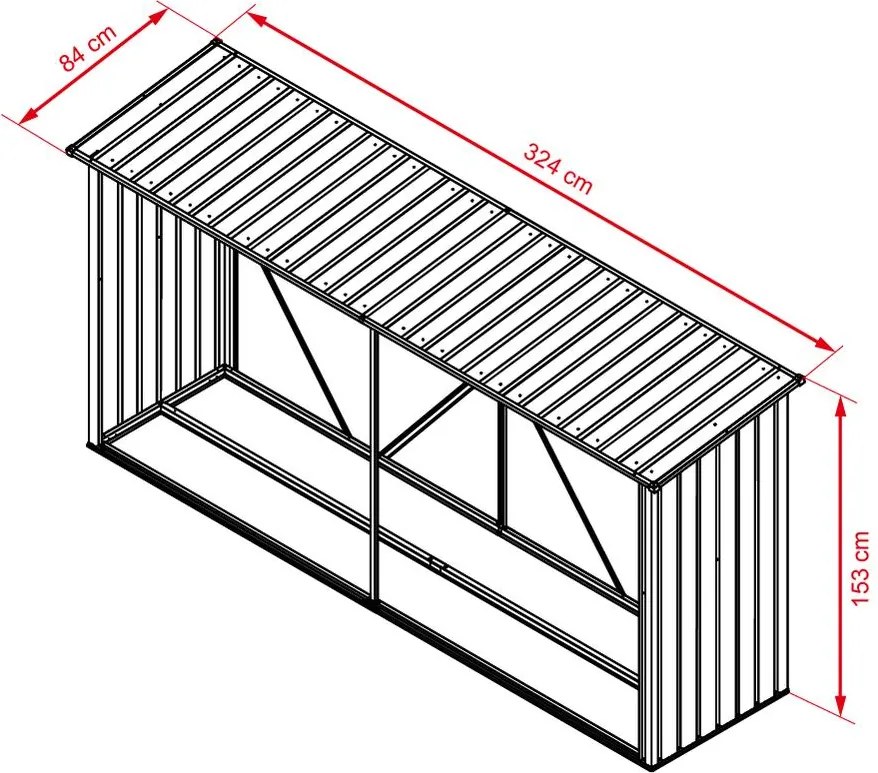 Prístrešok na drevo Avenberg BALTIC JUMBO - Antracitová