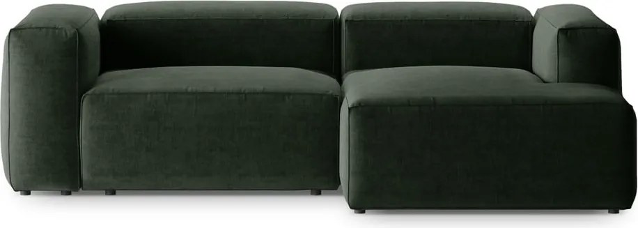 Zelená rohová pohovka (pravý roh/s leňoškou) Bergamo – Cosmopolitan Design
