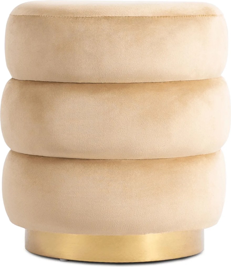 PROXIMA.store - Moderná taburetka Aura FARBA: béžová, Materiál: zamat