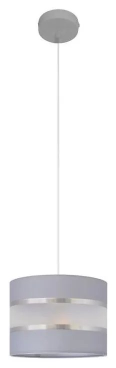 Luster na lanku HELEN 1xE27/15W/230V pr. 20 cm šedá/strieborná