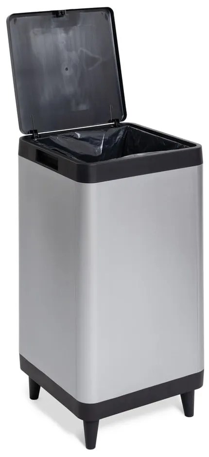 Dotykový plastový odpadkový kôš v striebornej farbe 80 l Berlino – DEA HOME