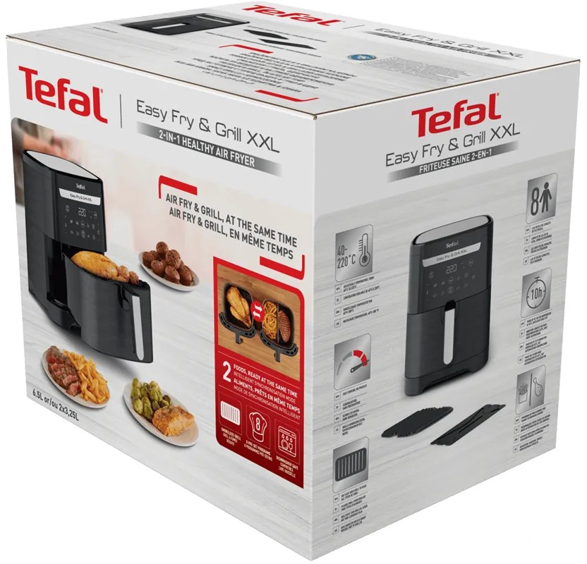 Teplovzdušná fritéza Tefal Easy Fry & Grill XXL 2v1 EY801815 Čierna