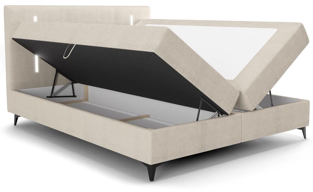 Jednolôžková posteľ 120 cm Ortega Comfort (béžová) (s roštom a matracom, s úl. priestorom) (s LED osvetlením). Vlastná spoľahlivá doprava až k Vám domov. 1082702