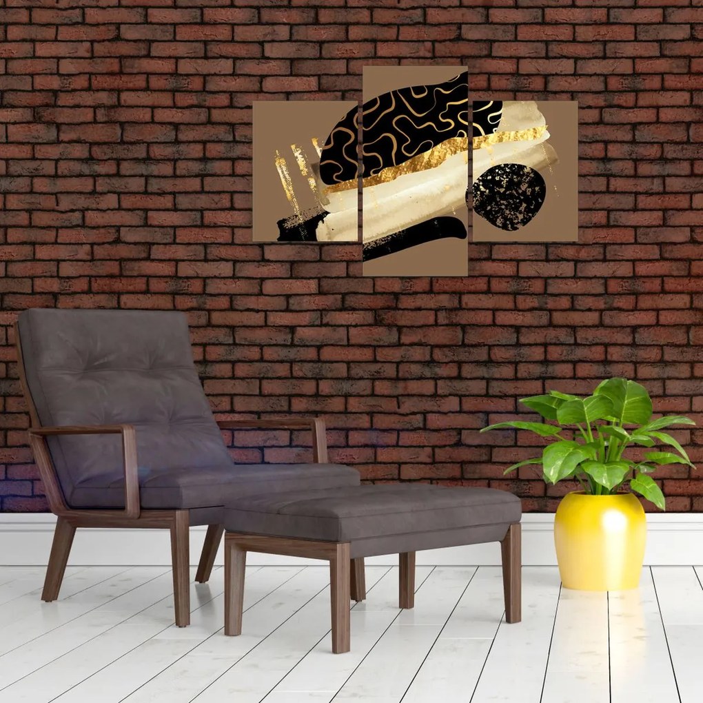 Obraz - Abstrakcia golden brown N⁰3 (90x60 cm)