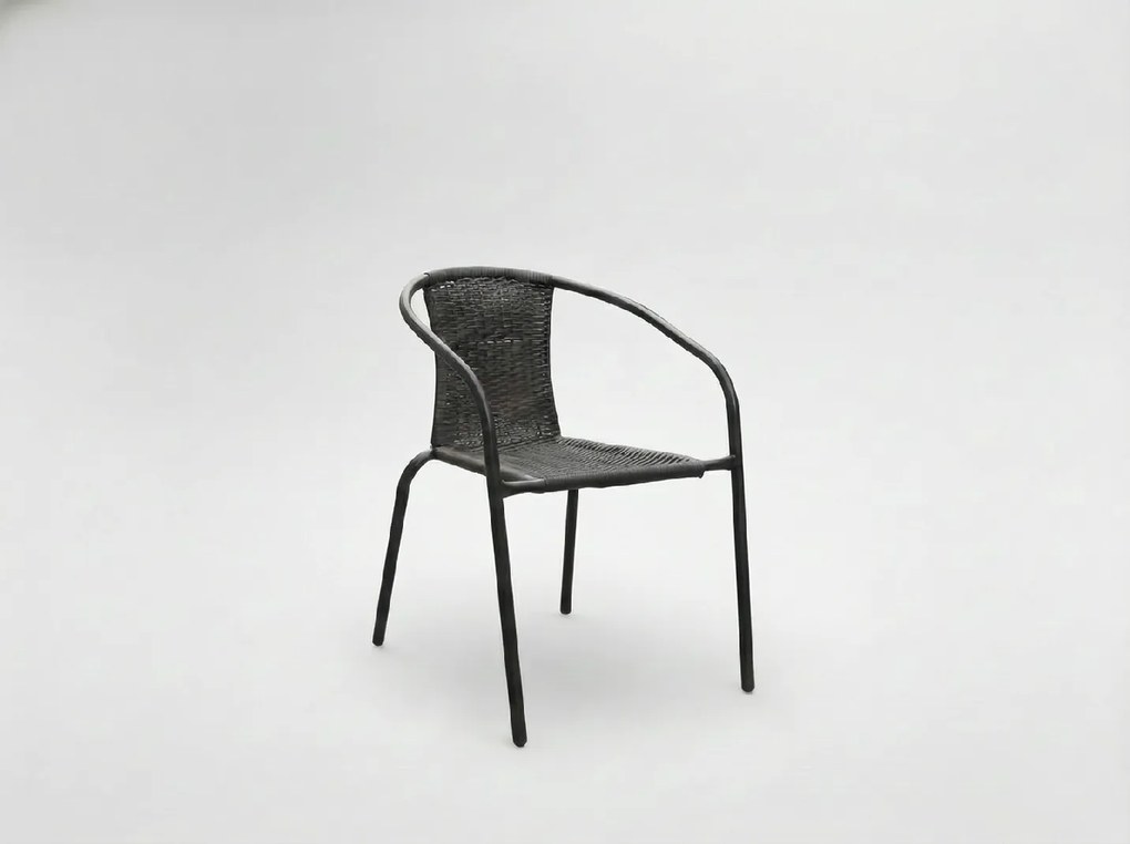 CH Záhradná ratanová stolička  - tmavohnedá