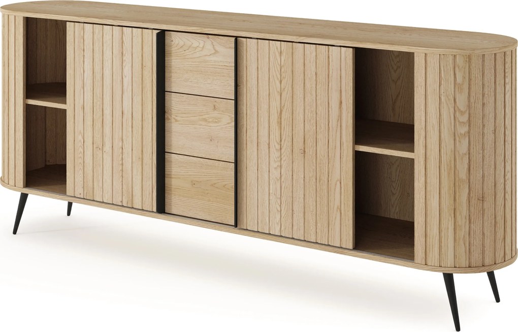Komoda Luvio 196 cm so zásuvkami - dub cremona