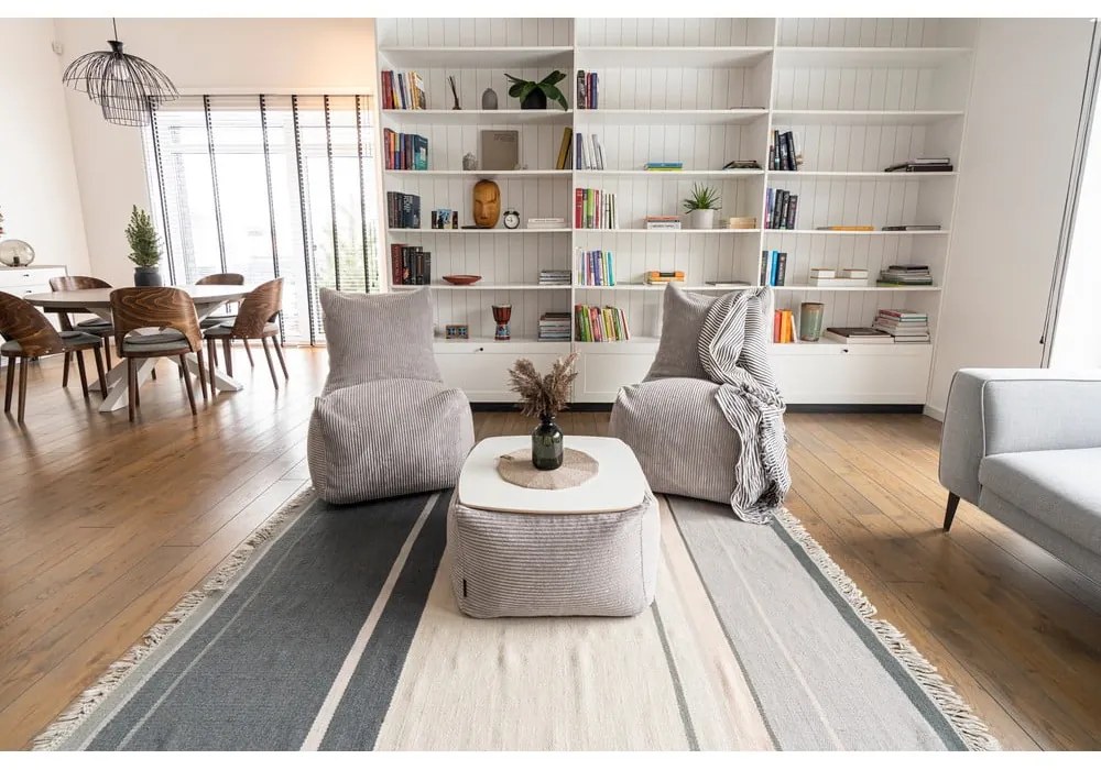 Krémový sedací vak z textílie buklé Seat Lounge – SLOWDOWN