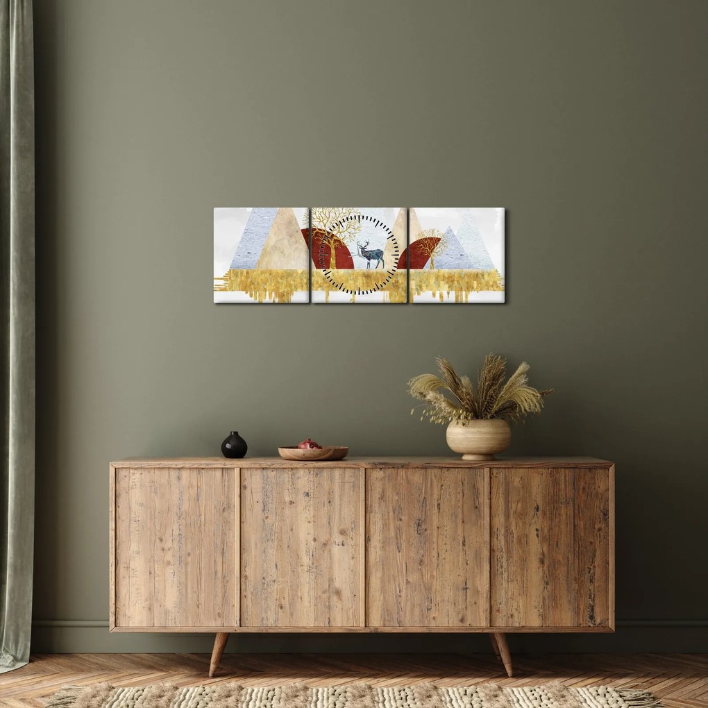 Obraz - Dekor (s hodinami) (90x30 cm)