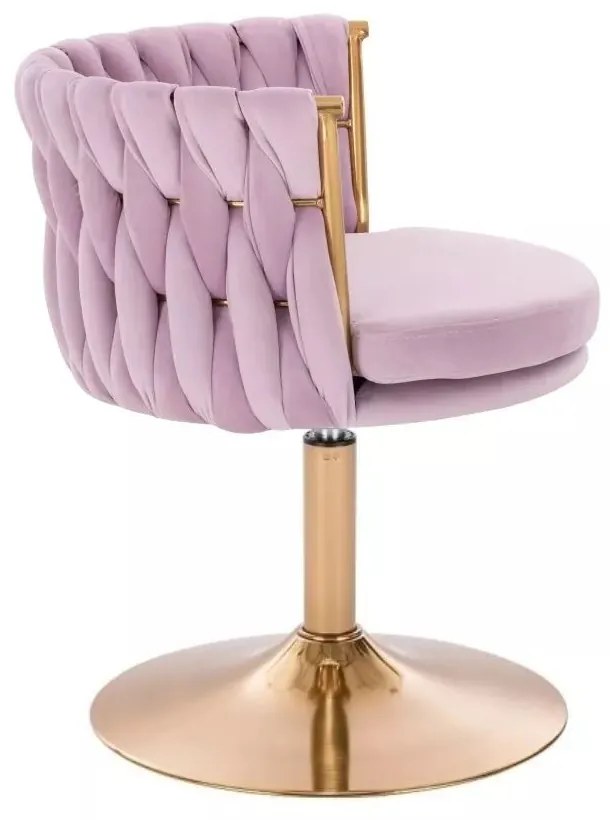 LuxuryForm DESIGN Stolička LYON VELUR na zlatom tanieri - levanduľa