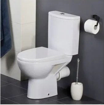 Cersanit Parva, kombi wc s horizontálnym odtokom, bočný prívod vody, splachovanie 3/6L + antibakteriálne sedátko z duroplastu, biela, K27-001