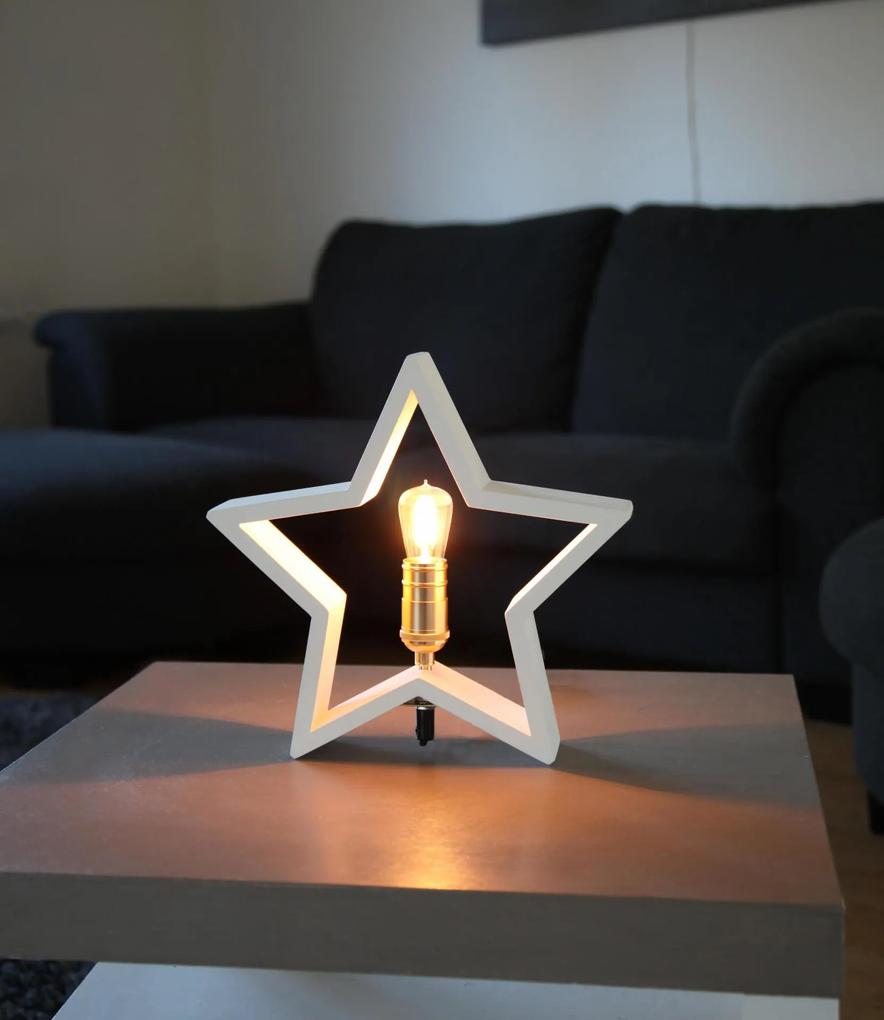 STAR TRADING Stolná lampa v tvare hviezdy Lysekil White
