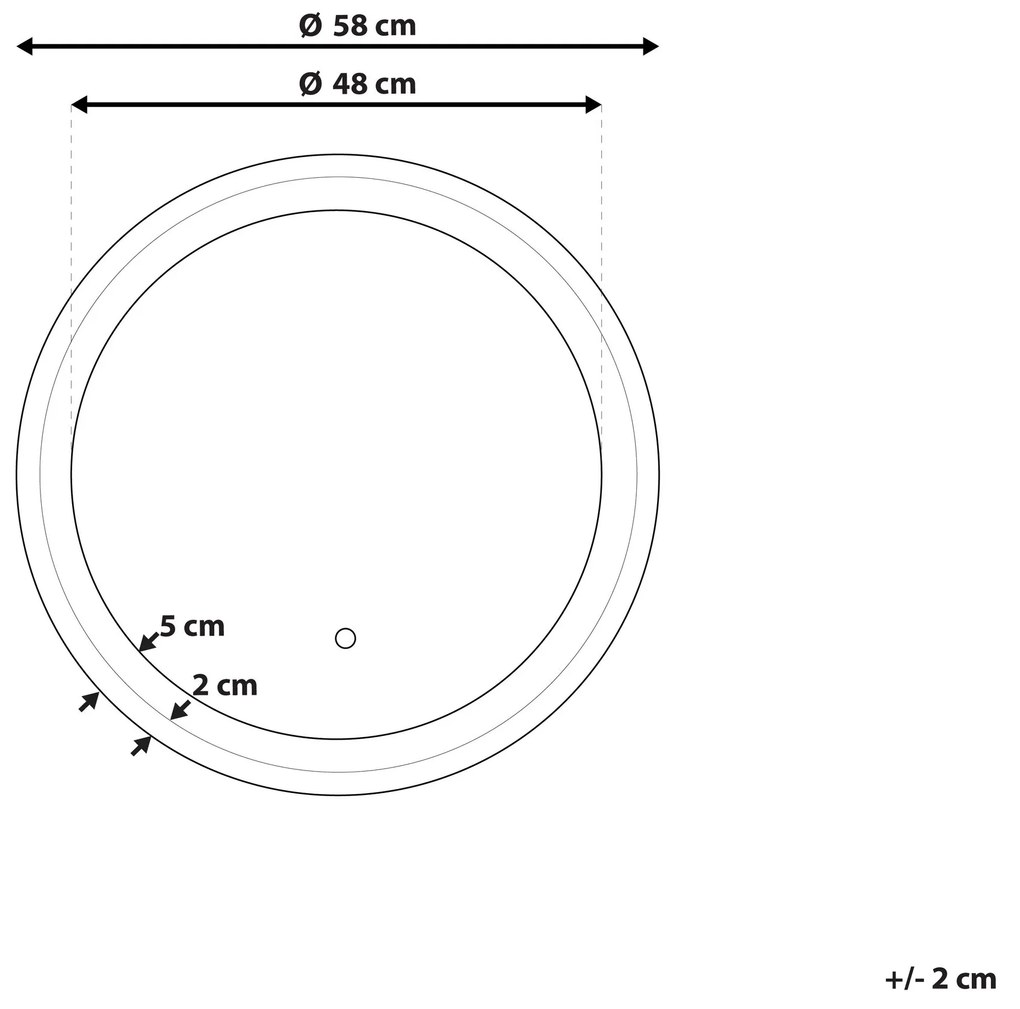 Okrúhle LED nástenné zrkadlo ø 58 cm BRINAY Beliani
