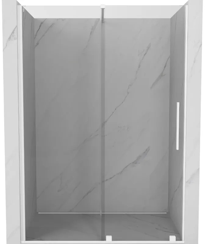 Mexen Velar, posuvné dvere do otvoru 150x200 cm, 8mm číre sklo, biely profil, 871-150-000-01-20