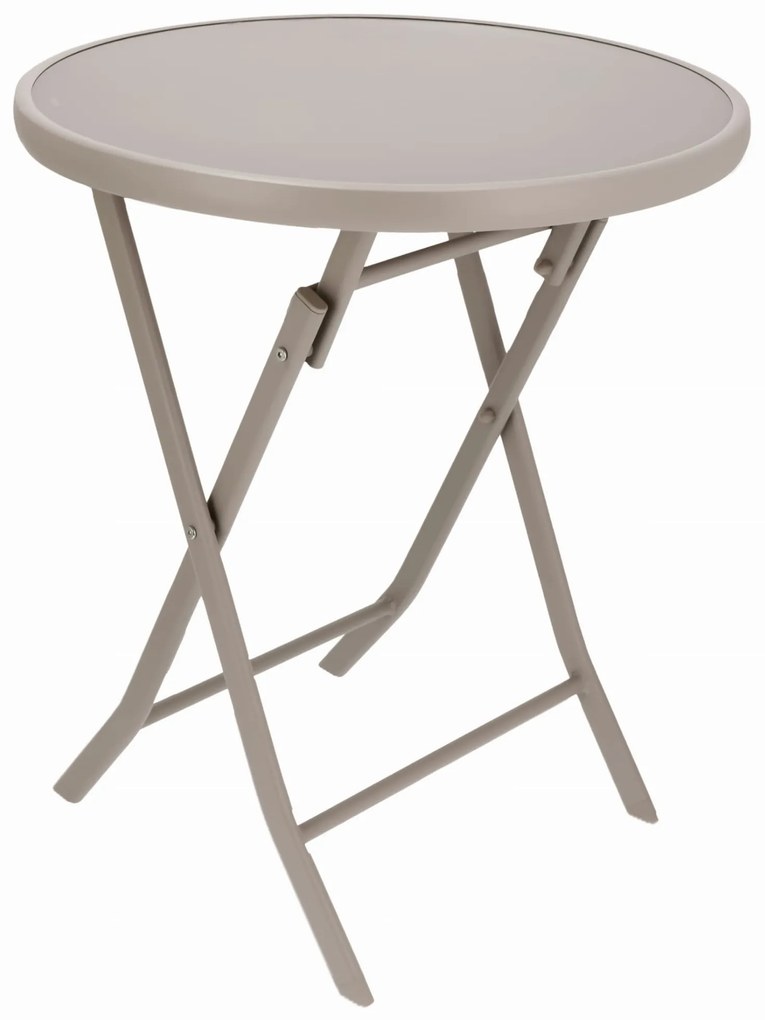 Dekorstudio Jumi Garden Balkónový skladací set na malý balkón 2x stolička a okrúhly stôl - béžový