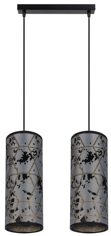 Luster na lanku AVALO 2xE27/60W/230V šedá/čierna