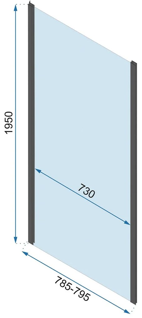 Rea Rapid Fold, 3-stenový sprchovací kút 80 (dvere) x 100 (stena) x 100 (stena) x 195 cm, 6/4mm číre sklo, zlatý lesklý profil, KPL-09402