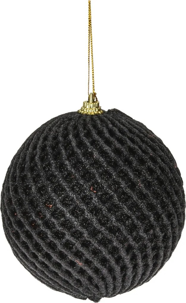 Ozdobná závěsná baňka Black Ball 12 cm černá