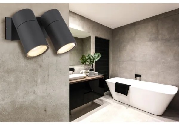 Globo 3209-2 - Nástenné bodové svietidlo PIPER 2xGU10/35W/230V