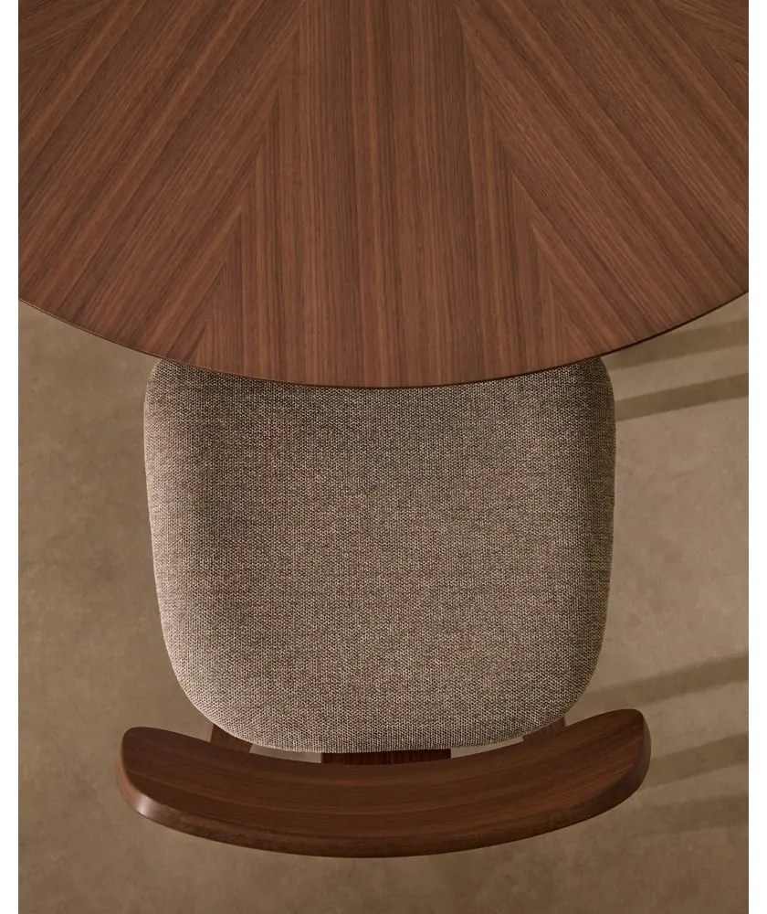 Okrúhly jedálenský stôl s doskou v dekore orechového dreva ø 120 cm Naanim – Kave Home