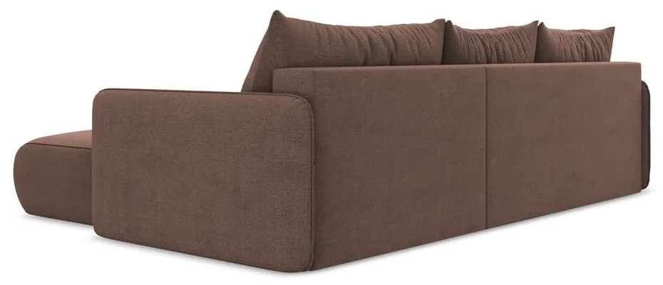 Ružová rozkladacia/s úložným priestorom rohová pohovka (pravý roh) Nanea – Makamii