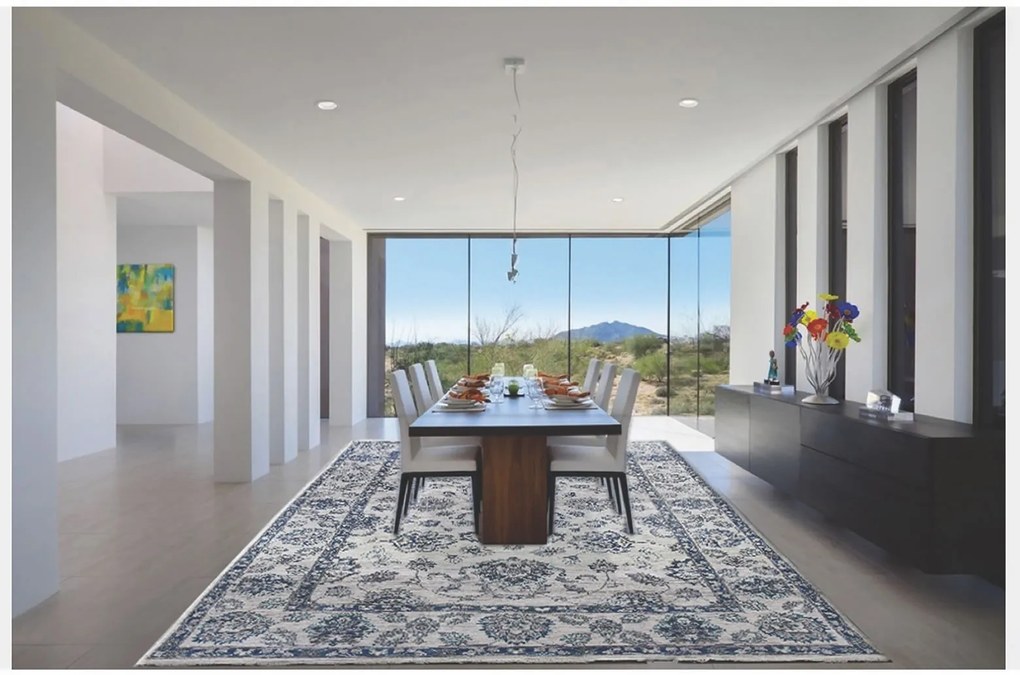 Diamond Carpets India, Ručne viazaný kusový koberec Diamond DC-98 JN Silver / silver, 275x365, šedá, chodba / predsieň