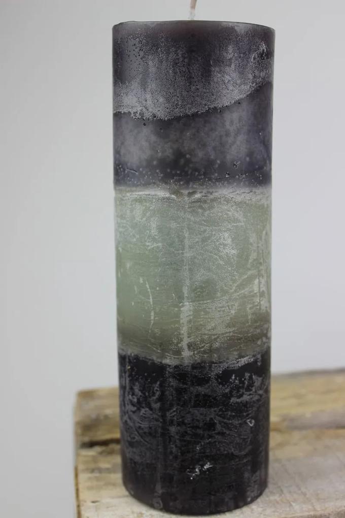 Sivá voňavá sviečka v tvare valca 22 cm