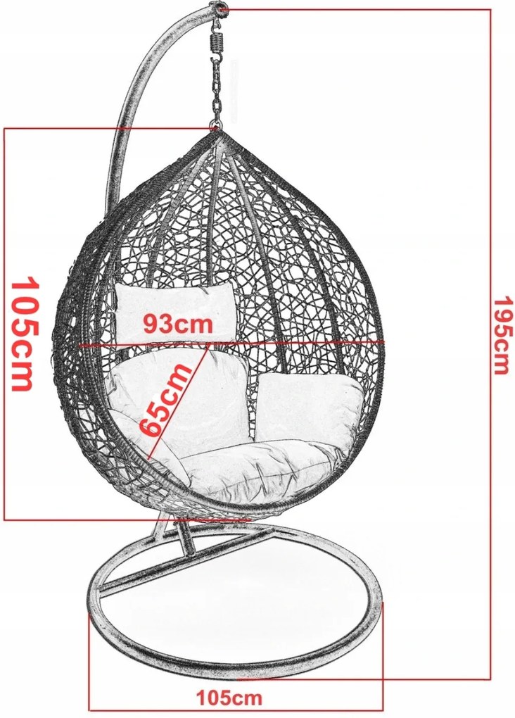 PROXIMA.store - Záhradné hojdacie kreslo GARDEN XL FARBA: béžová