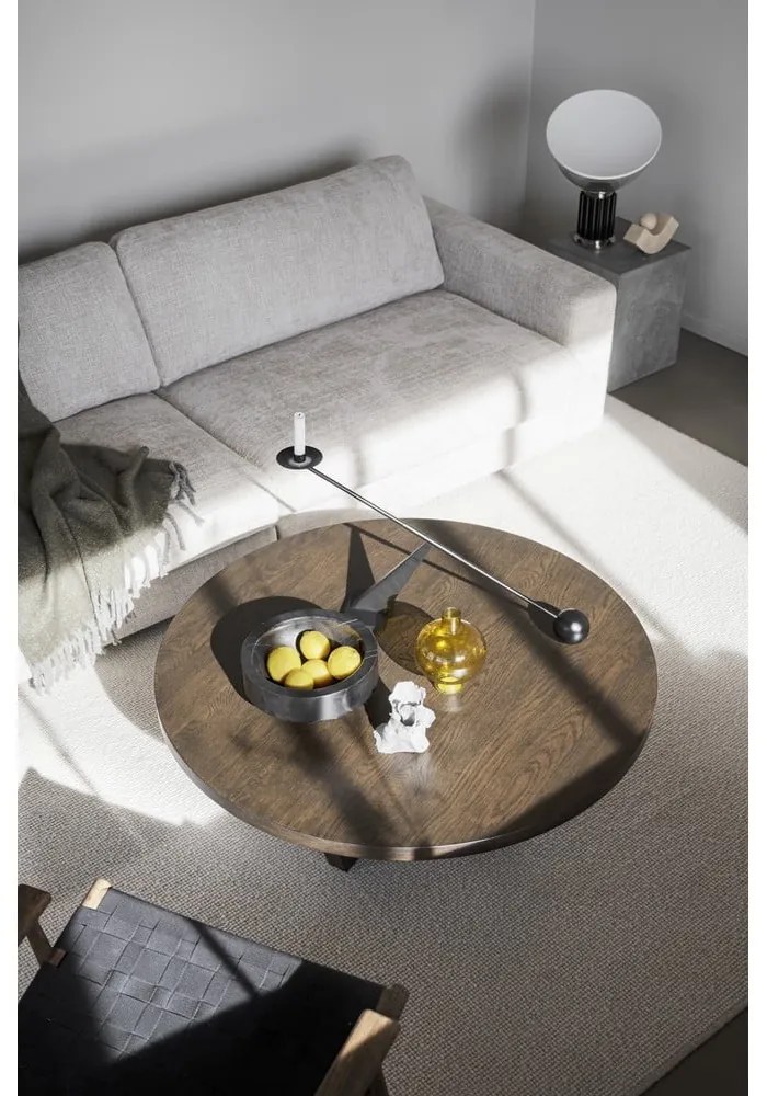 Tmavohnedý okrúhly konferenčný stolík v dekore duba ø 110 cm Boxford – Rowico