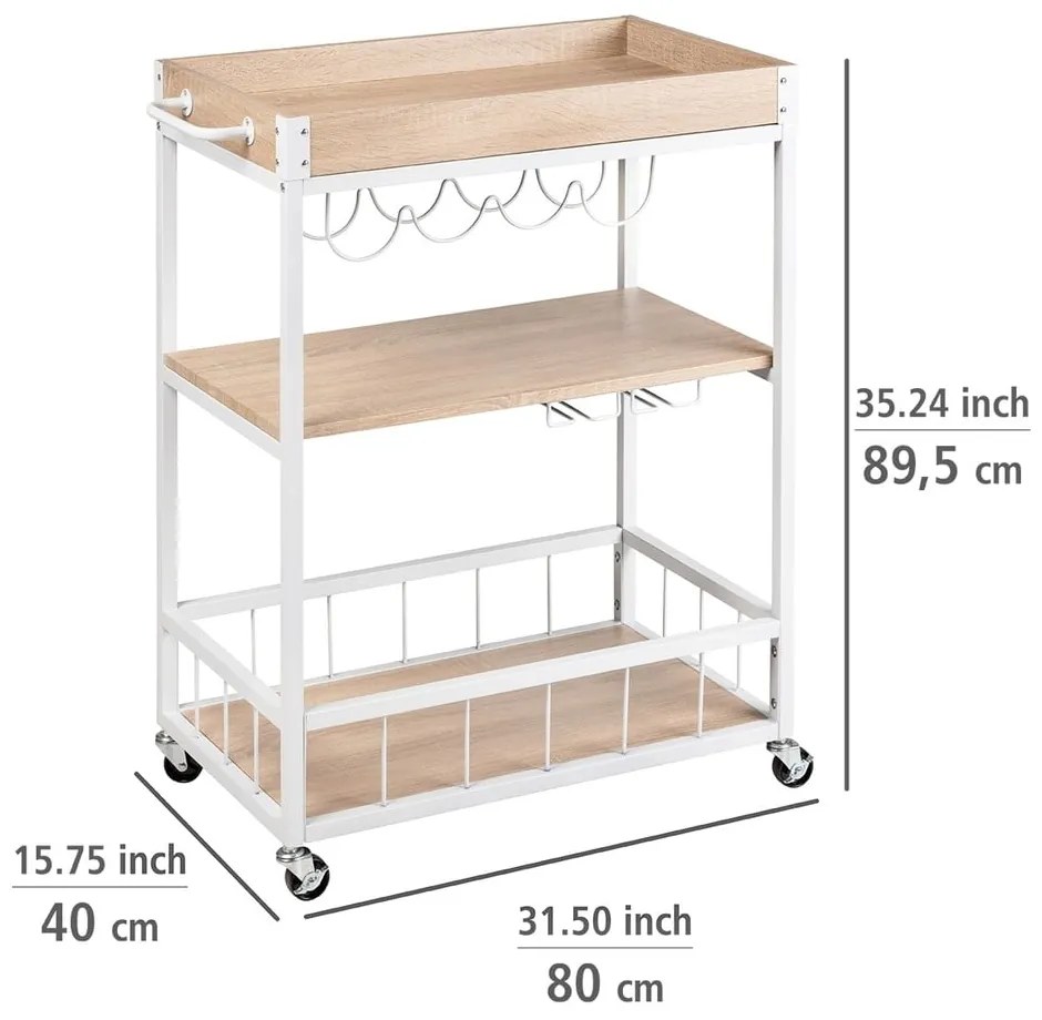 Servírovací stolík na kolieskach 40x80 cm Rustico - Wenko