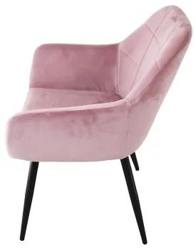 Sammer Velúrové stoličky prešívané v ružovej farbe- 2 kusy v sade HD18154
