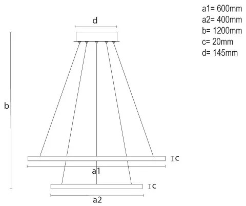 Stmievateľný LED luster s lankovým zavesením LED/55W/230V 3000-6500K priemer 60 cm + diaľkové ovládanie
