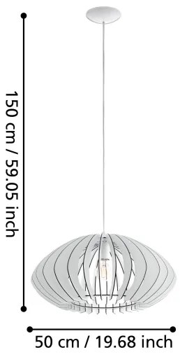 Eglo 95254 - Luster COSSANO 2 1xE27/60W/230V