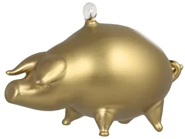 Sklenené zlaté prasiatko s očkom