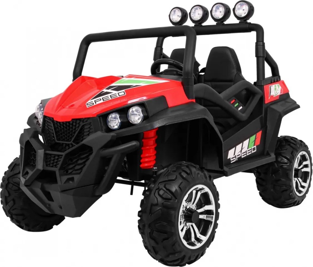 Ramiz Detský terénny výťah Grand Buggy Červená + pohon 4x4 + diaľkové ovládanie + nosič batožiny + rádio MP3 + LED
