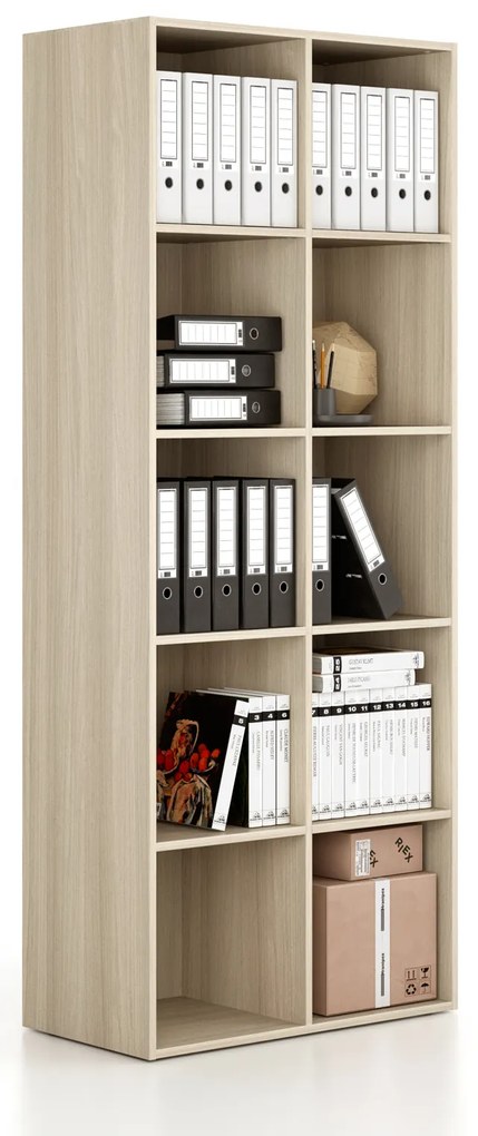 Regál FRAME, vysoká, 2 stĺpce, 2162 x 872 x 450 mm, dub prírodný