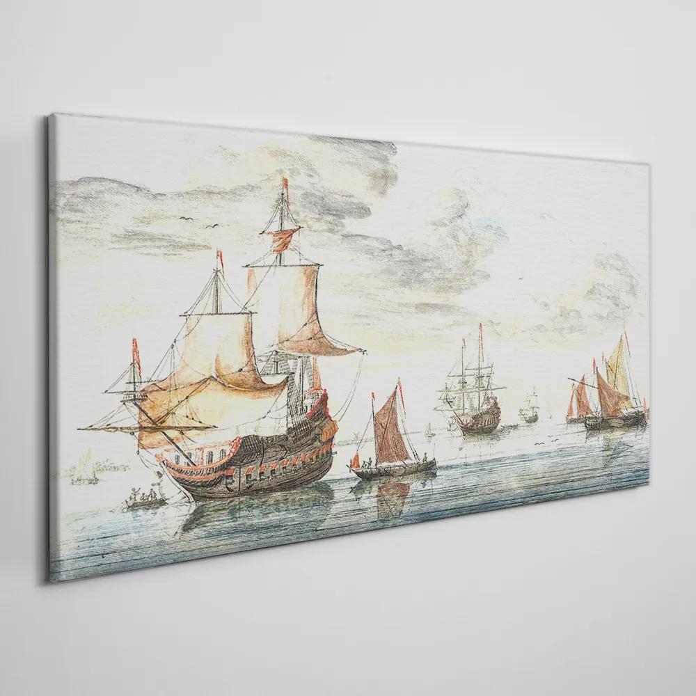 Obraz na plátne Morské lode Oceánska obloha