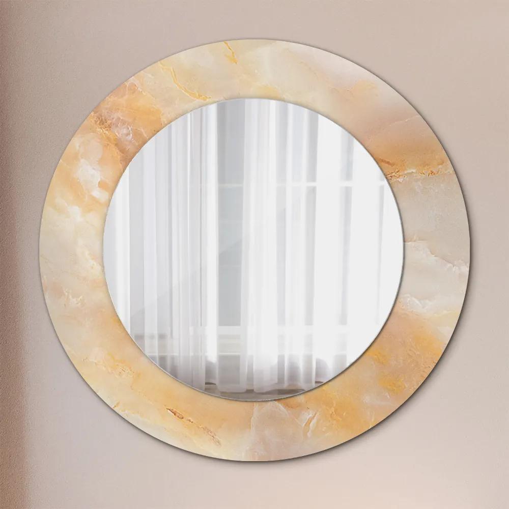 Okrúhle ozdobné zrkadlo na stenu Mramorový onyx fi 50 cm