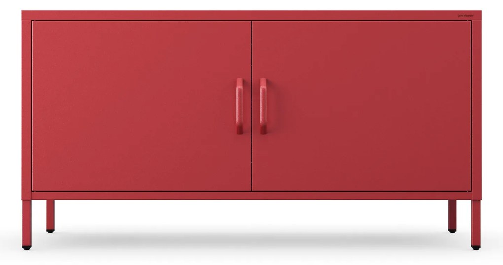 TV skrinka kovová na nožičkách červená, 1150x595x400 mm: ROSA Modern