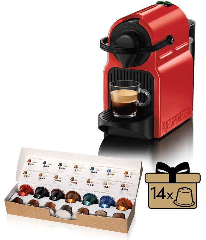 Kapsľový Kávovar Krups Nespresso Inissia XN100510 červený(rozbalené)