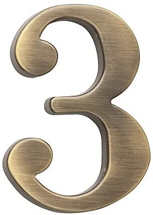 Domová číslica COBRA - 5 cm (OFS - bronz česaný), 3, COBRA OFS (bronz česaný)