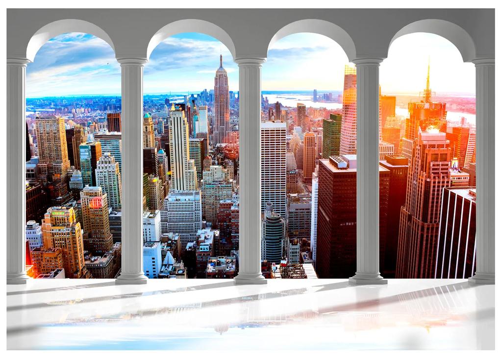 Artgeist Fototapeta - Pillars and New York Veľkosť: 100x70, Verzia: Premium