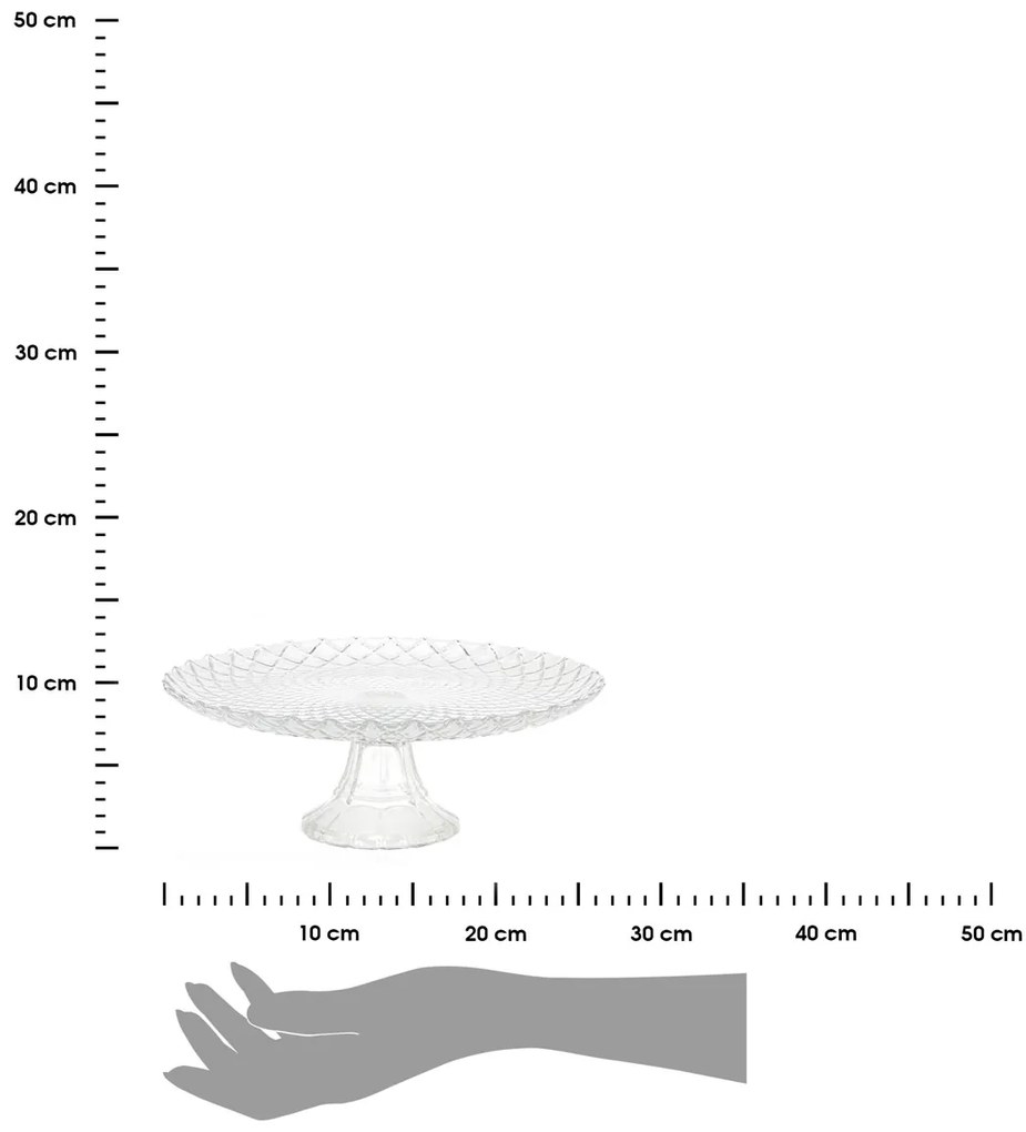 Excellent Houseware Sklenený servírovací podnos na nohe Ava, (fi) 26 cm