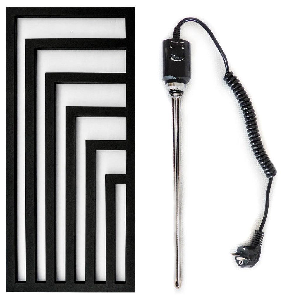 Regnis Kreon, vykurovacie teleso 550x1000 mm, 548W, čierna matná, KR100/55/ELEKTRICKY/BLACK