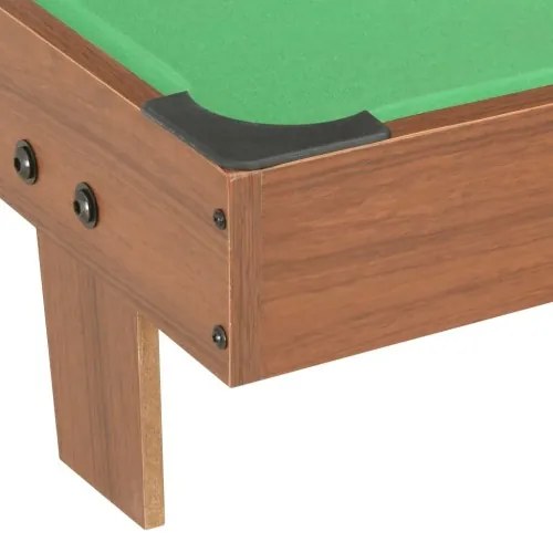 vidaXL 3-stopový mini gulečníkový stôl hnedý a zelený 92x52x19 cm-